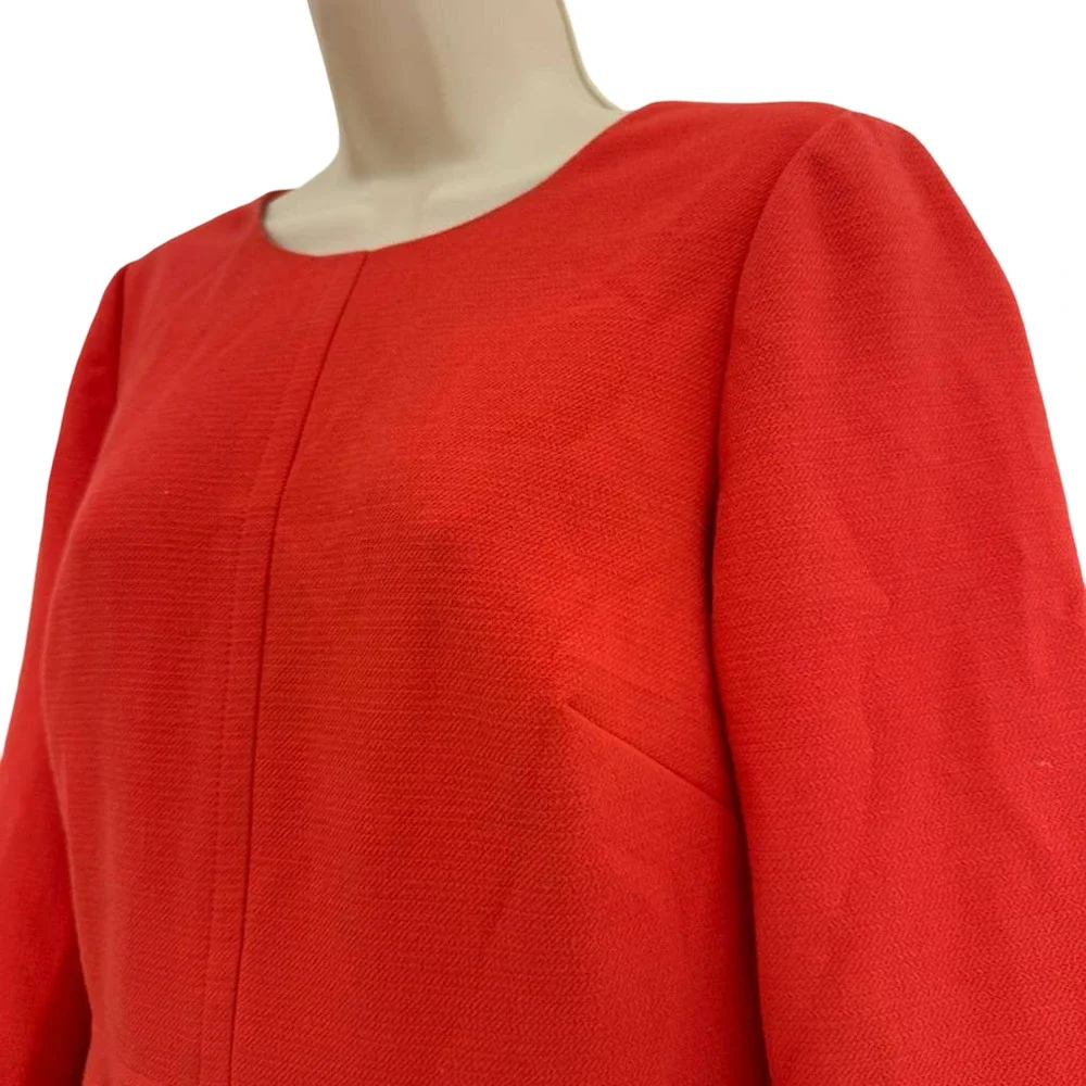 J Crew Womens Bell Sleeve Stretch Exposed Zipper Mini Dress Coral Pink sz 4